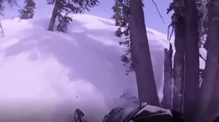 snowmobile,snow,avalanche,close call