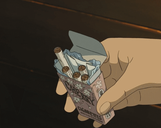 Гифка сигарета курит аниме гиф картинка скача