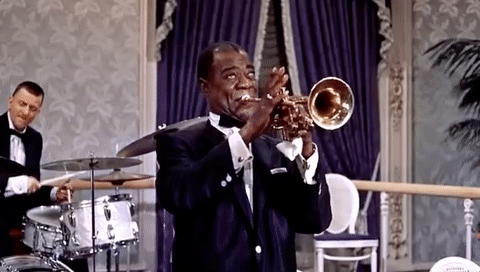 louis armstrong,jazz,musician,classic film,trumpet,horn,high society