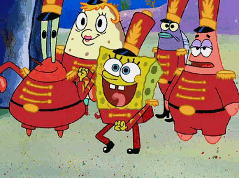 marching band,spongebob squarepants,dancing,spongebob,excited