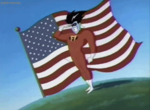 freakazoid,american flag,fourth of july,cartoons,90s,cartoon,us flag