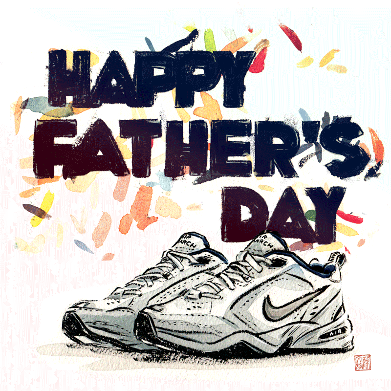 illustration,nike,fathers day,nike air monarch,art,artists on tumblr,drawing,sneakers,jokes,monarch,sneakerhead,air dads,nike give me a job