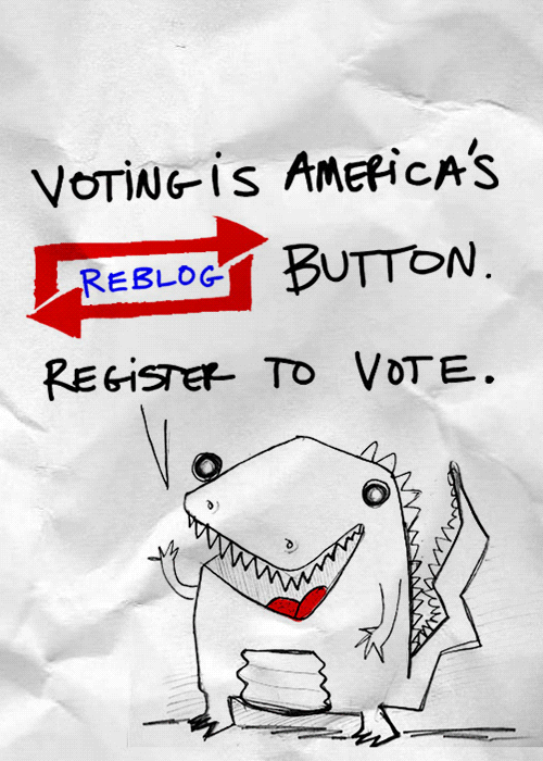 register,art,artists on tumblr,illustration,politics,vote,eatsleepdraw,election 2012,power of 12,national voter registration day