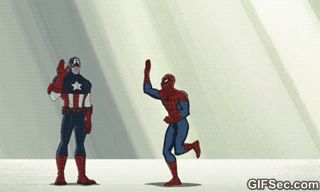 avengers,spiderman,hulk,high five,the avengers