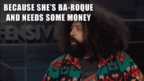 anthony jeselnik,jeselnik offensive,tv,television,laughing,smiling,laugh,reggie watts,kumail nanjiani,because shes ba roque and needs some money