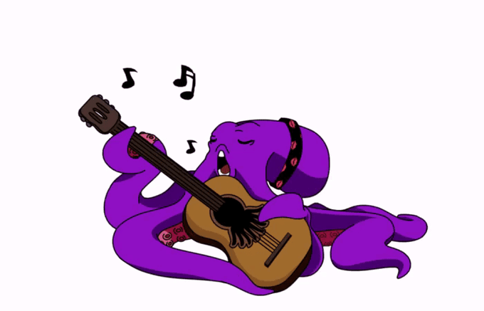 octopus,singing,guitar,game