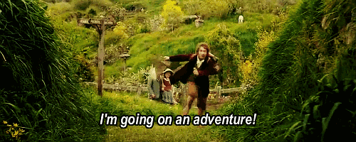 adventure,running,movie,fun,the lord of the rings,excited,the hobbit,bilbo baggins