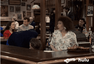 This Gif is about sam malone,startled,tv,scared,hulu,cheers,cbs,scare,ted d...