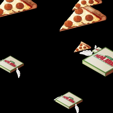 Animated GIF: pizza papa johns fangirling.