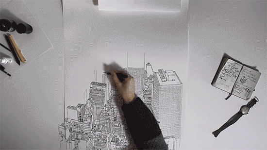 architecture,timelapse,drawing,illustration,new york