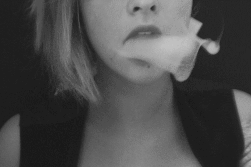 Animated GIF: smoke smoking girl.