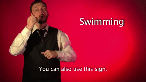 asl,deaf,sign with robert,swimming,sign language,american sign language