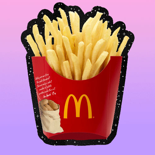 french fries,mcdonalds,golden arches,space,sparkles