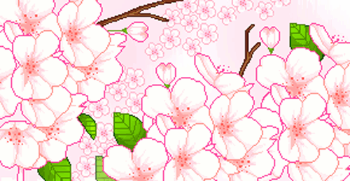 japan,floral,japanese,cherry blossom,sakura,flowers,kawaii,pink,pixel,kawaii pixel,pixe l