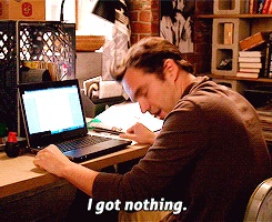 writers block,reactions,computer,nick,giving up,tv,new girl,give up,i got nothing