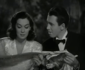 vintage,kiss,classic,old hollywood,james stewart,handsome,classic hollywood,rosalind russell