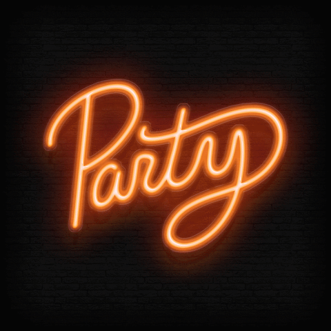 party,neon,typography,animation,lights,rainbow,type,lettering