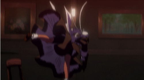 black lagoon,upside down,anime,vampire,spinning,maid,maid outfit