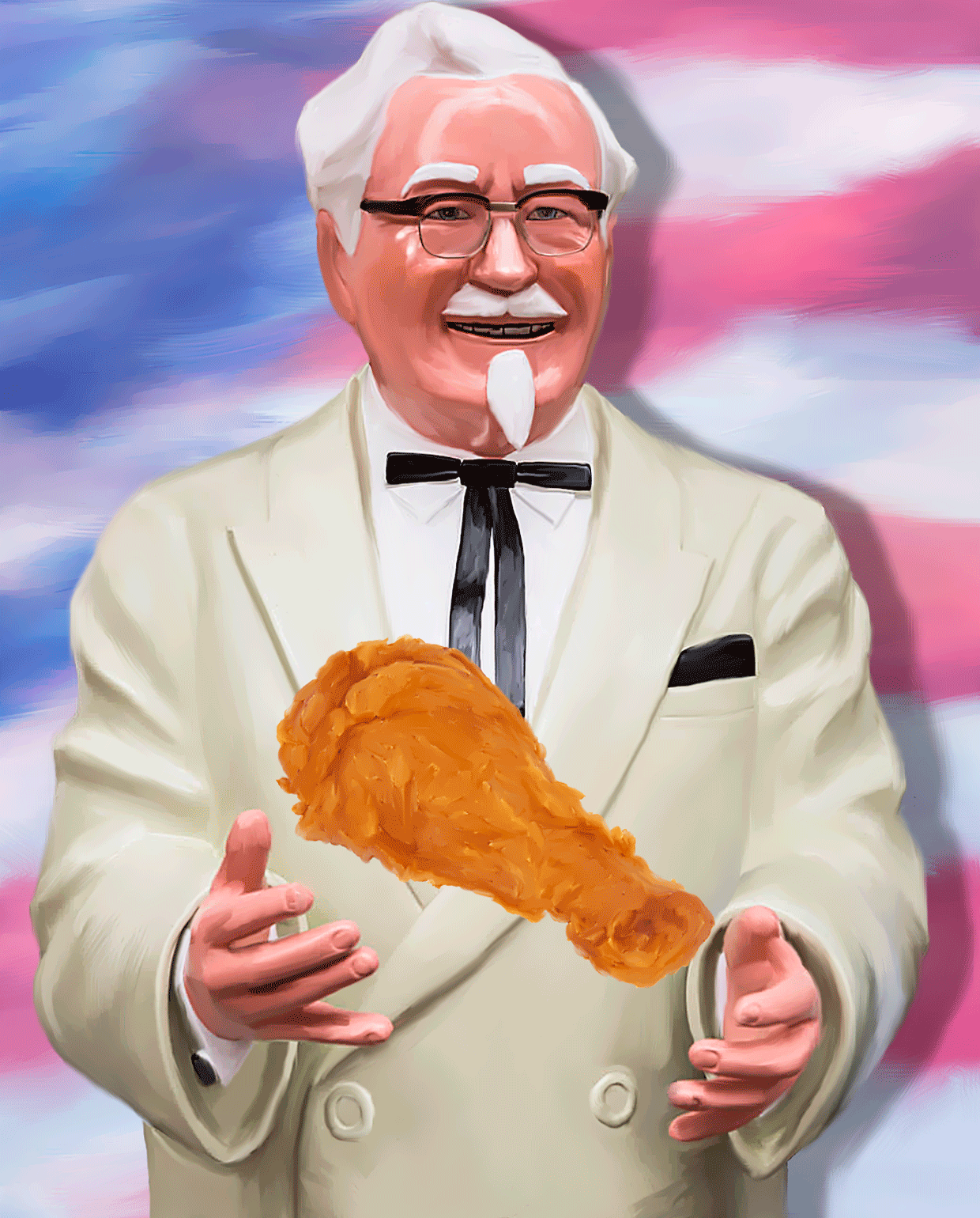 kfc,animation,usa,colonel sanders,illustration,kentucky fried chicken,chicken,pop,fried chicken,digitalart,kentucky