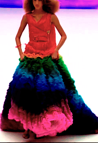 alexander mcqueen rainbow dress
