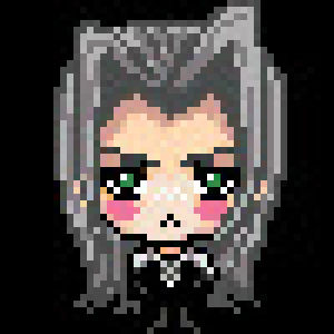 sephiroth,transparent,3,blink,excited,shout,and with that,chibi sephiroth,i say goodnight