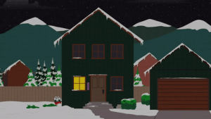 snow,house,light,window