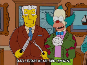season 15,episode 7,home,krusty the clown,kent brockman,knife,15x07,cutlery