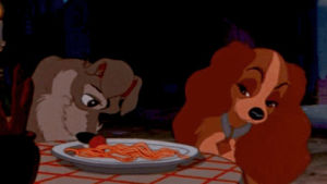 lady and the tramp,spaghetti,meatball