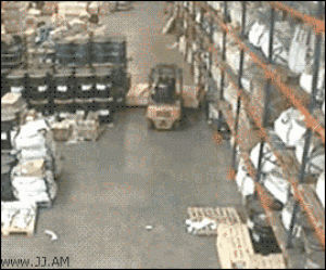 accident,warehouse,shelves,fail,forklift,collapse,oh shi