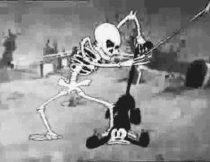 skeleton,skeleton dance,cartoons comics,art,film,cartoon,creepy,hoppip,pixels,imt,walt disney,crappy