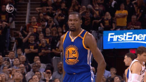 nba,excited,golden state warriors,stare,pumped,nba finals,kevin durant,game 3,kd,durant,in the zone,staredown,the finals,2017 nba finals,game face,2017 nba finals game 3,lets go