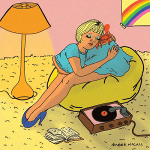 lonely,60s,record player,amber mccall,animation,funny,cute,sad,rainbow,dead,alone,single,gore,bedroom,so alone