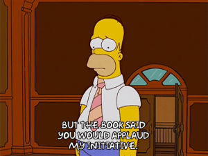 homer simpson,episode 10,season 14,confused,book,14x10,initiative,misguided