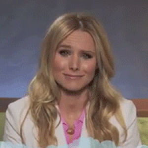 kristen bell,laughing,crying
