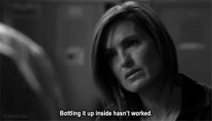 svu,not working,benson,olivia benson,law and order svu,tv,black and white,law and order,bottle it up,bottling it up
