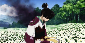 inuyasha,death,sesshomaru,field,the death of kagura,anime,burnt out