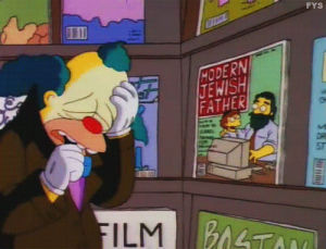 krusty the clown,like father like clown,reaction,sad,simpsons,signs,s3,shop dog