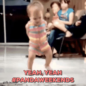 weekend,dancing,baby,neonpanda,neon panda