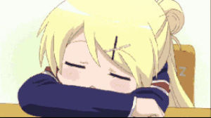 tired,karen kujou,kiniro mosaic,zzzz,anime,girl,sleeping