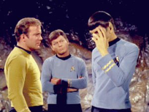 kirk,spock,mccoy,tv,star trek,tos,2x22,i made a,its not very exciting,my first star trek set,guess so