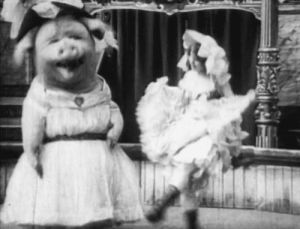 silent film,1907,vintage,the dancing pig