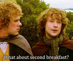 hobbits,lord of the rings,food,eating,pippin