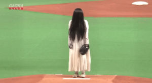 baseball,creepy,japan,ghost,japanese,first pitch,sadako vs kayako