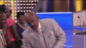 surprised,steve harvey,family feud,shocked,clapping