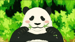 panda,happy,anime,eating