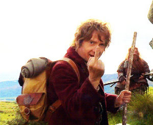 bilbo baggins,middle finger,f you,the hobbit,martin freeman,the desolation of smaug,behind scenes