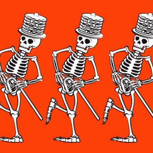 pancakes,skeletons,halloween,dancing,gifoween,dennys,justin gammon