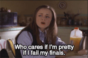 reactions,school,finals,gilmore girls,stress,stressed,exams,studying,anxious,rory gilmore