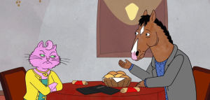 bread,bojack horseman,eating,date,bojack