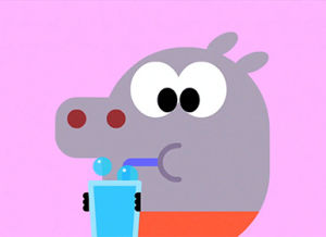 drink,water,hey duggee,duggee,thirsty,bubbles,roly,happy,straw